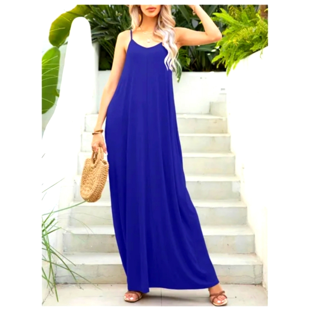 Weekend Mila Maxi Dress by Treasure and Bond in Cobalt Blue Size Small NWOT